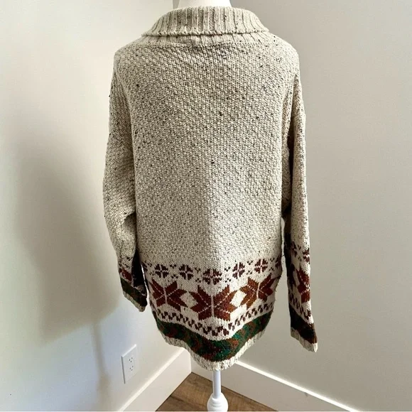 Vintage Grandpa Hunting Preppy Style Sweatshirt Men's Small Cowl Neck Knit - Picture 2 of 9